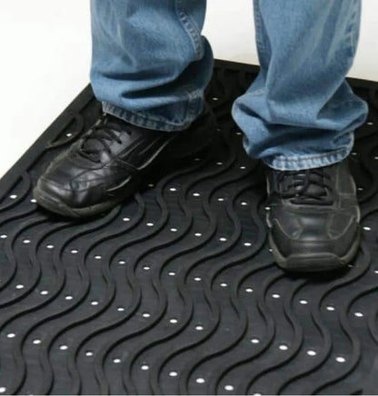 Anti- fatigue Heavy Duty Rubber Wave nonslip workplace mat 90cm x 150cm x 12.5mm