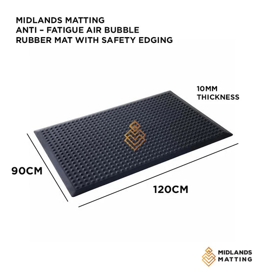 Anti – fatigue Air bubble rubber mat with safety edging