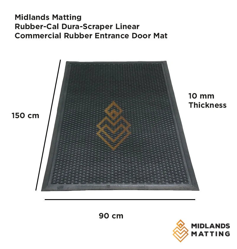 Lifestyle Mat / Anti- fatigue 90 cm x 150 cm Rubber-Cal Dura-Scraper Linear Commercial Rubbe